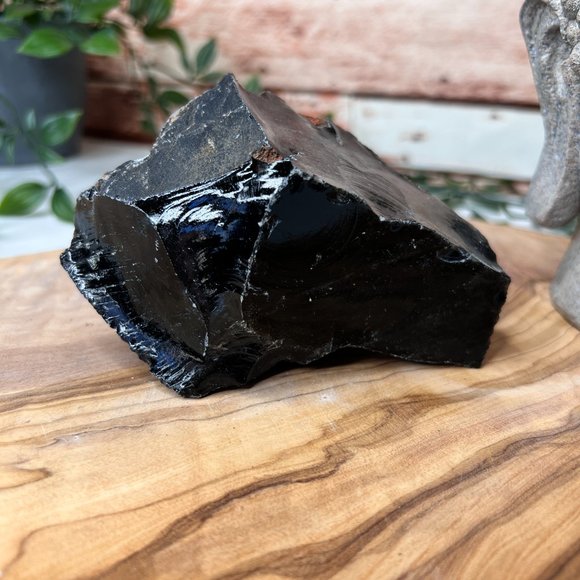 Large Raw Black Obsidian Natural Polished Chunky Crystal | Protection Stone - Picture 9 of 15